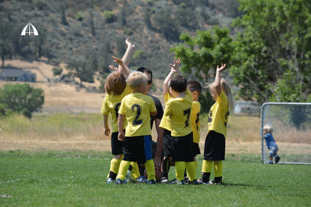 a football team of small children